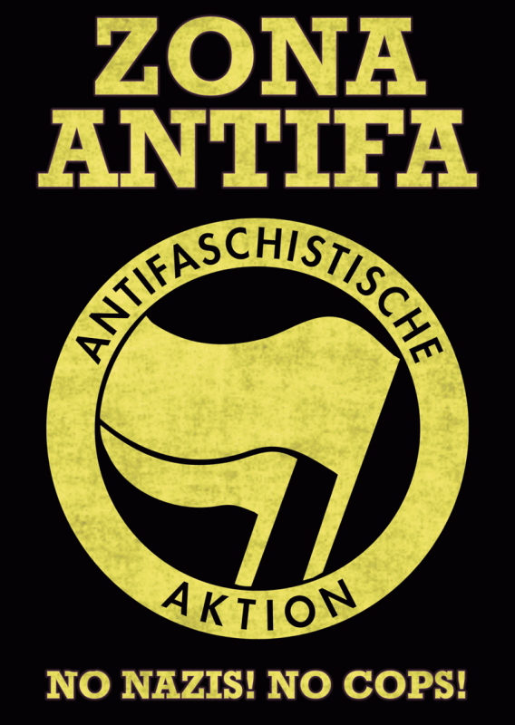 Plakat "Zona Antifa - No Nazis! No Cops!" | Plakate Stuff | DirAction.org | dressed to misbehave